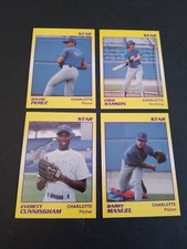 4-1990 STAR CO. ROOKIES CHARLOTTE RANGERS MANUEL,CUNNINGHAM, SAMSON,PEREZ. MINT