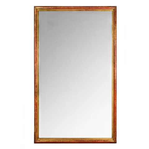 19th Century Antique French Louis Philippe Rectangular Wall Mirror, 64” H Cover