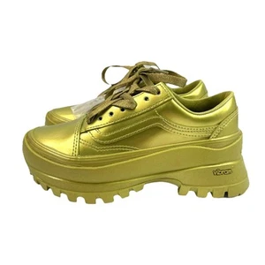VANS X Collina Strada Collab Vibram Gold Metallic Old Skool Shoes Women's Size 5 - Picture 1 of 24