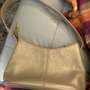 Vintage Fossil Purse Shoulder Bag Soft Gold Pebbled Leather - Picture 1 of 11