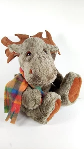 Pacifix Plush Sitting Christmas Reindeer w Scarf 8" Stuffed Animal Holiday Decor - Bild 1 von 9