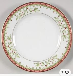 4 Mikasa Holiday Tradition Dinner Plate Fine China 10 3/4” Mint Conditions HTF - Picture 1 of 11