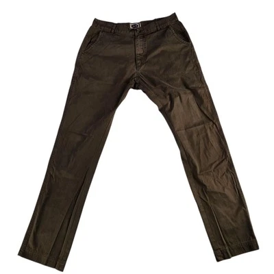 Calça Allen Solly unissex 30×30 slim fit vestuário de trabalho casual marrom - Imagem 1 de 4