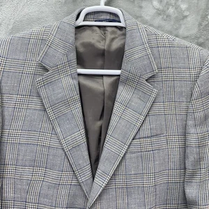 Brooks Brothers Blazer Men 44R Sport Coat Jacket suit glen check wool silk linen - Foto 1 di 17