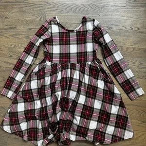 Hanna Andersson Tartan Plaid Dress Long Sleeve Holiday Party Dress Girls Size 8 - Picture 1 of 5