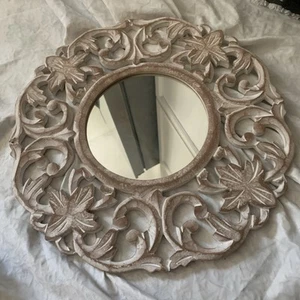 Mirror wood white distressed mountable 15x15 rustic - Picture 1 of 8