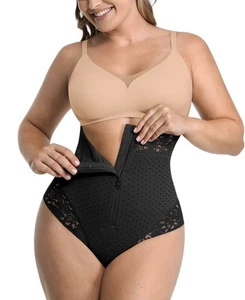 SHAPELLX Shapewear Bauchkontrolle Damen Tanga Reißverschluss Taille, XL schwarz - Bild 1 von 4
