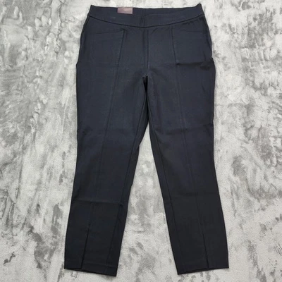 NOVA Calça Ava & Viv Feminina 1X Preta Cintura Alta Fenda Frontal Bainha Magra Elástica no Tornozelo - Imagem 1 de 4