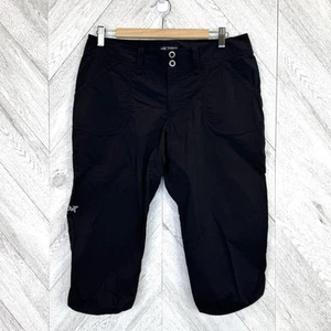 Arcteryx Parapet Capri Crop Pants Womens Size 10 Black Outdoor Hiking Gorpcore - Picture 1 of 9