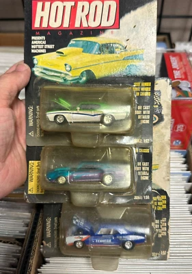 Vintage Hot Rod Magazine Diecast Car Lot x 4 (PKG WR) - Image 1 of 2