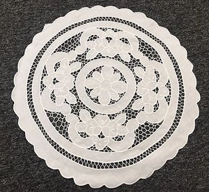 12 Pcs 14" 100% Cotton Doily Round Doilies Beige Color Wedding Party - Picture 1 of 3