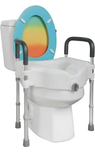 Raised Toilet Seat, Elevated Toilet Seat Riser with Handle, Adjustable | Deewow