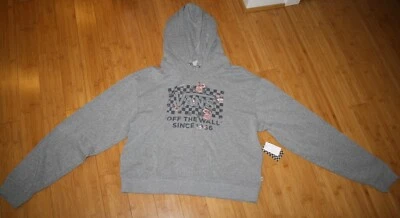 NWT Women's Size XL Vans Checker Flower Blooms Pullover Hoodie Grey Off The Wall - Image 1 of 4