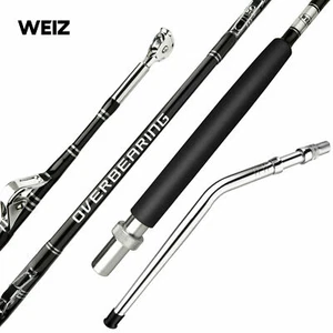 2 x Fully Rollered 6'5 130LB Bent Butt Overhead Game Tuna Boat Fishing Rod., - Bild 1 von 9