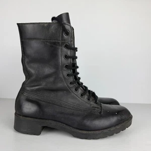 Vintage Oliver Stevens Boots Mens 9 Black Leather WW2 Military Combat - Picture 1 of 8