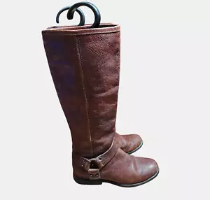 Frye Phillip Harness Tall Knee High Riding Boots Rust Brown Womens 6 B 76851 - Picture 1 of 13