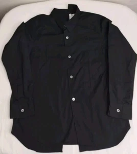 Comme Des Garcons Womens Asymmetrical Black Long Sleeve Button Up Blouse Size S - Picture 1 of 10