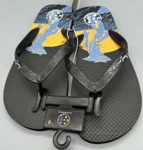 MAUI AND SONS MEN'S BLACK FLIP FLOPS NWT C9 - Picture 1 of 4