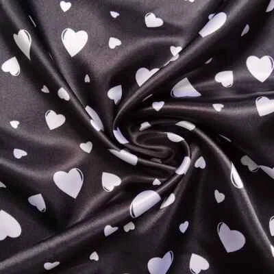 58"" de ancho por yarda Love Heart tela satinada bufanda vestido hágalo usted mismo material artesanal Charmeuse Foto 1 de 4