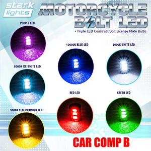 Motorcycle Screw Triple SMD LED Bolt Lamp Car License Plate Light High Power (C) - Picture 1 of 5