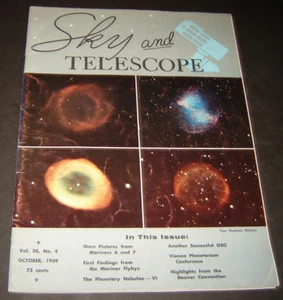 Sky and Telescope Magazine October 1969 Astronomy Vintage -Cosmology - Space - Picture 1 of 1