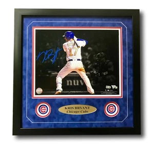 Foto incorniciata firmata Kris Bryant Cubs 11x14 COA MLB Chicago autografo WS Champs - Foto 1 di 5