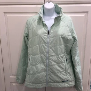 Patagonia women size medium green zip jacket Quilted light weight 3 zip pockets - Picture 1 of 12