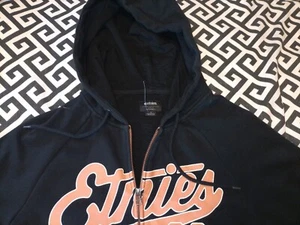 Sudadera con capucha para hombre Etnies talla Negra ajuste regular logotipo naranja cremallera completa patinete - Imagen 1 de 6