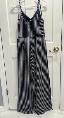 Mono a rayas azul y blanco MONTEA con cinturón y aberturas TALLA GRANDE Pre Loved Foto 1 de 4