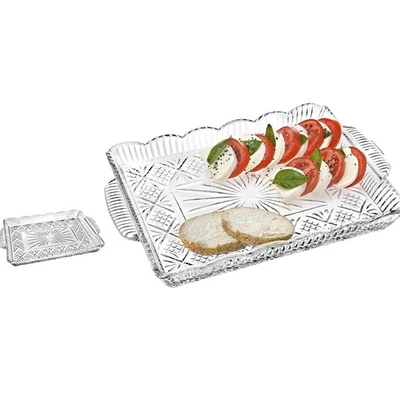 Impresionante bandeja para servir de cristal de plomo 14x11 - Dije irlandés clásico para entretenimiento Foto 1 de 3