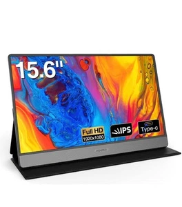Portable Monitor - KOORUI 15.6 Inch 1080P FHD Laptop IPS Second Screen USB-C... - Picture 1 of 3