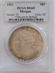 *Dólar Morgan de plata 1921 graduación profesional MS 65, SERIE:52 #R873 - Imagen 1 de 4