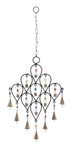 Metal Windchime with Bells, 10" x 1" x 24", Black - Picture 1 of 8