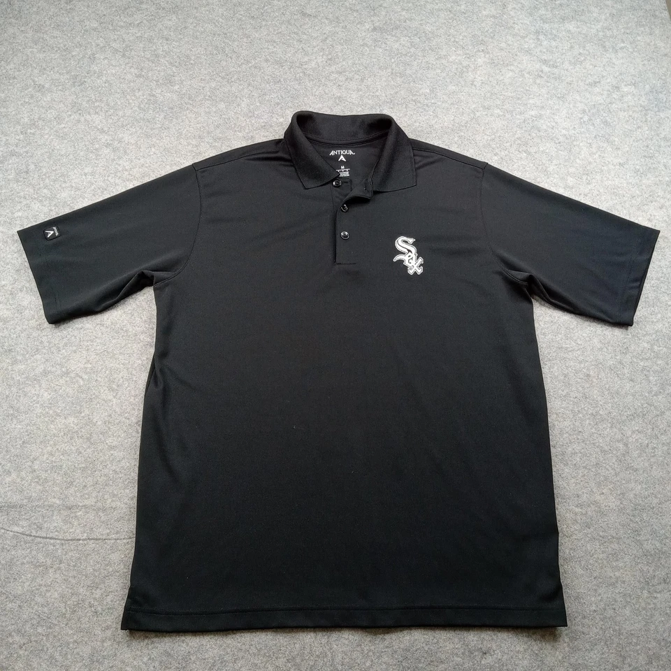 Camisa Polo Chicago White Sox Para Hombres Mediana Negra MLB Béisbol Antigua Golf Preparación Foto 1 de 4