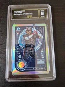 Elly De La Cruz 2024 Bowman Chrome Baseball Rookie Card GMA 10 MLB A.I Refractor - Bild 1 von 11