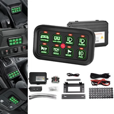 KEMIMOTO 8 Gang Switch Panel LED Light Bar Sistema de Relé Eletrônico para Barco UTV - Imagem 1 de 4