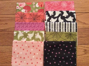 Moda Lella Boutique Spooky Hey Boo Cotton Quilt Fabric 10 Fat Quarter Cuts LAST! - Picture 1 of 1