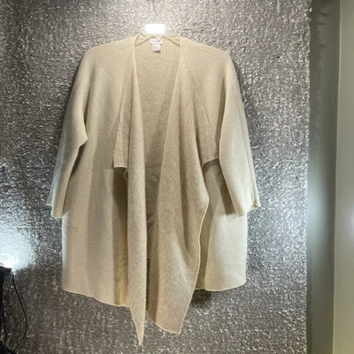 Cárdigan abierto drapeado de cachemir Club Monaco talla XS/S avena LEER Foto 1 de 4