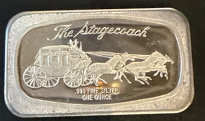 Vintage 1oz The Stagecoach Madison Mint .999 Silver Art Bart - Picture 1 of 9