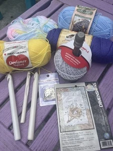 Misc Sew Crochet Needle Needlepoint Ribbon Spool Baby Yarn LOT Its a Girl Charms - Picture 1 of 6