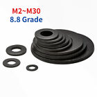 M2 M2.5 M3 M4 M5 M6 M8 M10 M12 - M30 Grade 8.8 Black Carbon Steel Flat Washers