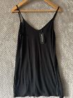 PRETTY LITTLE THING WOMENS BOUSE SIZE UK 12 SLEEVLESS BLACK NEW WITH TAGS