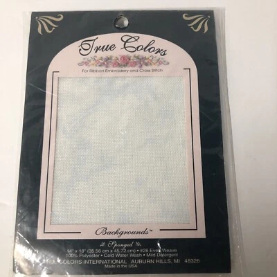 True Colors Backgrounds NIP Sponged Ribbon Embrd/Cross-Stitch Fabric - Image 1 of 4