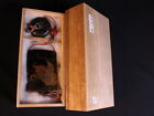 Japanese Inro Netsuke Antique Ukiyo-e Bijin Maki-e Four-Tiered Inro W/Wooden Box