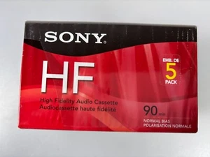 Cassette de audio de alta fidelidad Sony HF 90 min paquete de 5 - Imagen 1 de 4