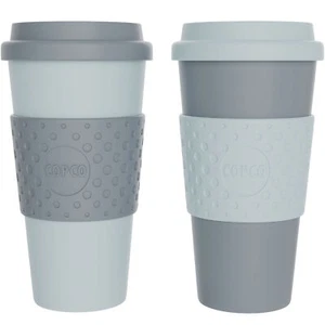 Copco Acadia 16 oz Travel Mug with Lid, Set of 2 - Aqua & Gray - Picture 1 of 7