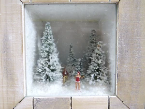 Escaparate diorama mural paisaje de nieve con Papá Noel - Imagen 1 de 5