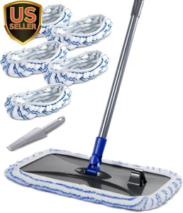 Microfiber Mop for Floor Cleaning, 16“ Extra Large Flat Mop with 5 Floor Mop ... - Picture 1 of 1