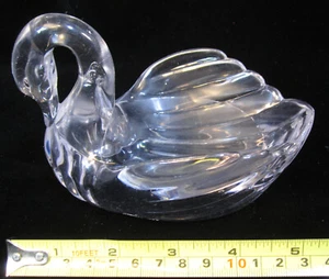 Vintage Clear Plastic Lucite SWAN SOAP DISH Candy Dish Kitsch Trinket Holder - Picture 1 of 15