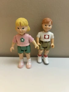 Vintage Fisher Price Loving Family Dollhouse 1998 Brother & Sister Twins - Picture 1 of 3